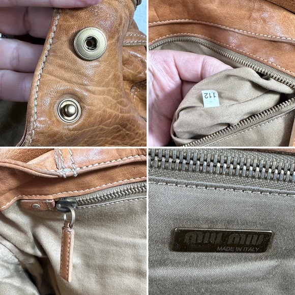 MIU MIU by Prada shoulder satchel vintage leather classic prada brass   #H90 - Picture 5 of 5